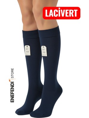 NF ND ENEFENDİ Anne Çorabı Dizaltı Kalın Sıcak Likralı Esnek Yünlü Kadın Çorap Rahat Uzun 36-40 Lacivert