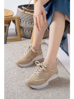 Lamiashoes Kadın  Gizli Topuk Yüksek Taban Spor Ayakkabı