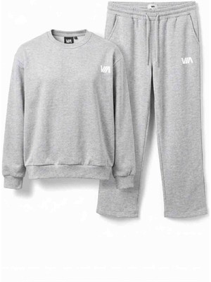 Via 3 Iplik Şardonlu Nakışlı Eşofman Takımı