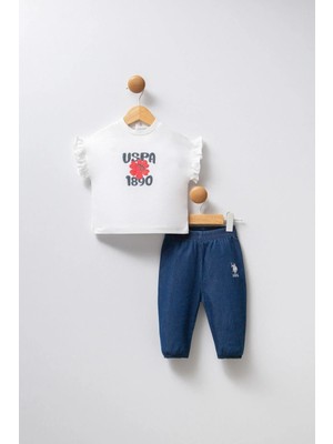 U.S. Polo Assn. Kız Bebek Beyaz Takım Özel Olaylar İçin Şık ve Rahat Tasarım