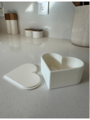 Aycer Beyaz Kalp Şeklinde Harika Takı Kutusu Şık Tasarım