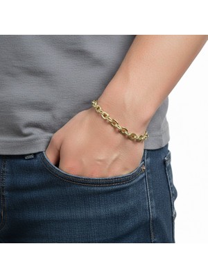 Hg.Aksesuar Erkek Mariner Çelik Zincir Bileklik 6mm