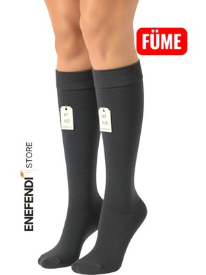 NF ND ENEFENDİ Anne Çorabı Dizaltı Kalın Sıcak Likralı Esnek Yünlü Kadın Çorap Rahat Uzun 36-40 Füme