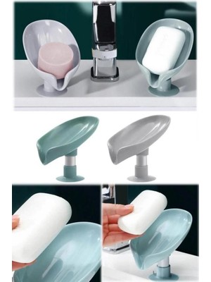 Sanal Trend 2 Adet Vantuzlu Plastik Kaymaz Banyo Su Giderli Dranej Sabunluk