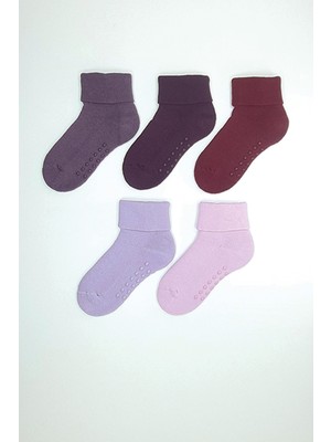 Mem Socks 5'li Organik Pamuklu Kaydırmaz-Dikişisiz Havlu Çocuk Çorabı