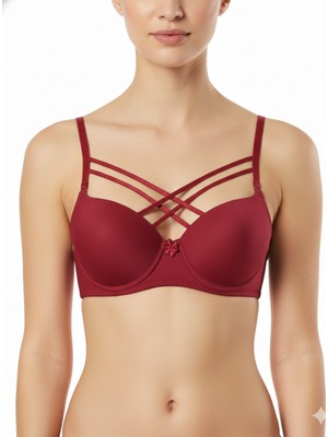 Ebru Silikonlu Desteksiz Mikro Çapraz Çift Ipli Sütyen