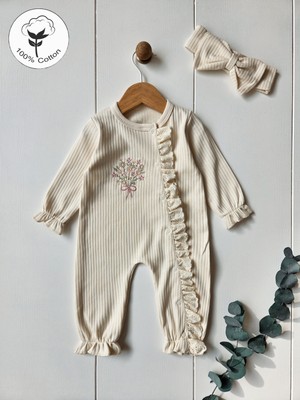 Baharda Nova %100 Pamuk Kız Bebek Uzun Kollu Mevsimlik Tulum