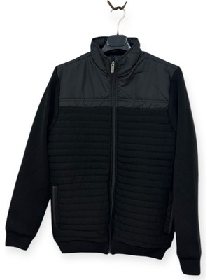 İmoop Design Erkek Triko Kapitoneli Elyaflı Bomber Dik Yaka Mont