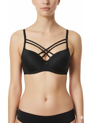 Ebru Silikonlu Desteksiz Mikro Çapraz Çift Ipli Sütyen