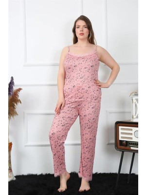 Moda Kadın Büyük Beden Somon Ip Askılı Pijama Takım Beruflic