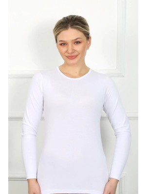 Moda Bayan Uzun Kol Body Beyaz Beruflic