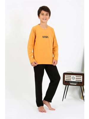 Moda Erkek Çocuk Uzun Kol Penye Pijama Takım Sarı Beruflic