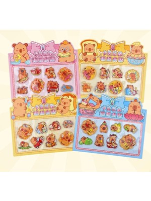 Cg Kids Capybara 3D Sulu Sticker – Sevimli 3D Etiket – Ister 1 Adet Ister 2 Adet Ister 3 Adet Alabilirsiniz