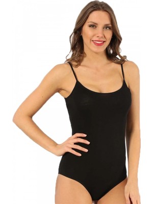 Moda Bayan Ip Askılı Çıtçıtlı Body Siyah Beruflic
