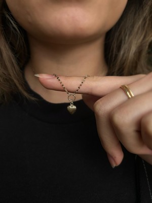 Goldium Kelebek Zincir Aynalı Kalp Kolye