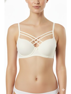 Ebru Silikonlu Desteksiz Mikro Çapraz Çift Ipli Sütyen