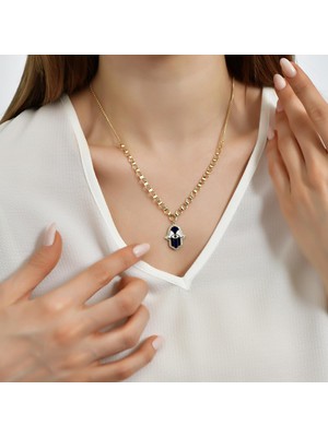 Goldium 14 Ayar Altın Mineli Fatıma Ana Kolye