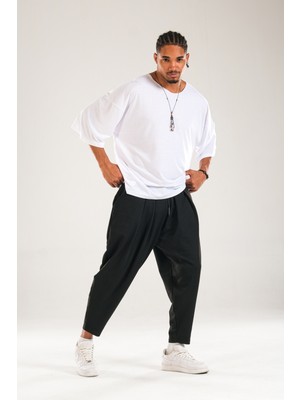 Cocopelli Siyah Erkek Pileli Yarım Şalvar COC1340