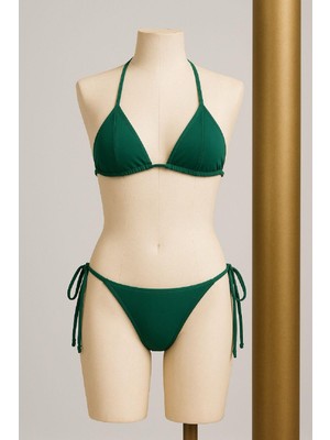 SS Home Concept Kadın Yeşil Yandan ve Boyundan Bağlamalı Bikini Mayo Takımı