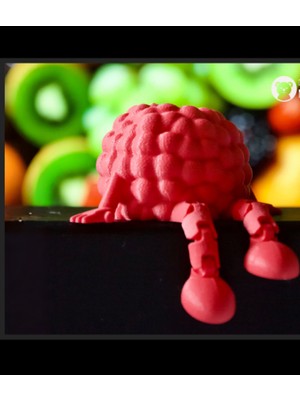 ADA 3D Kırmızı Ahududu Figürlü Sarkan Bacaklı Dekoratif Raf Süsü Mutfak Biblosu