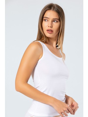 Türen Kadın Askılı Likralı Kaşkorse Pamuklu Atlet 953/BEYAZ