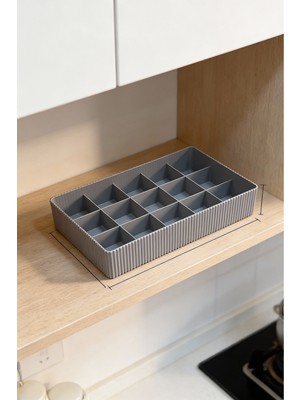 Vivenda 15 Bölmeli Çok Amaçlı Organizer, 18 x 29,5 cm "Gri"