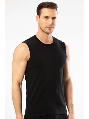 Cacharel Erkek Bisiklet Yaka Spor Atlet 1303/SIYAH