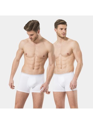 Türen Erkek Likralı Boxer (2'li Paket) 126/BEYAZ