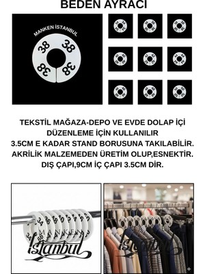 Manken İstanbul Mağaza ve Depolar Için Beyaz Renk Beden Ayraçları - Beden Ayracı