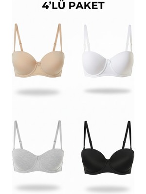 Ebru Silikonlu Destekli Straplez 4'lü Avantajlı Paket