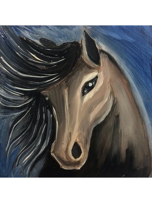 Orijinal El Yapımı Yağlı Boya Tablo – “mavinin Içinde Asalet” | Küçük Resim Çalışması