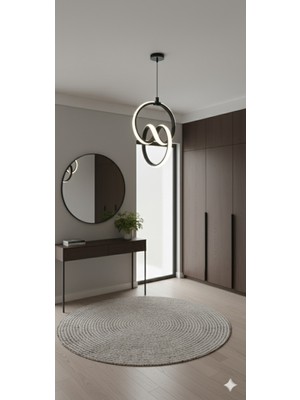 Yurdugül Imza Model Siyah LED Avize – 3 Renk Ayarlanabilir Modern Işık