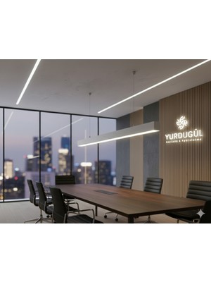 Yurdugül 100 cm Alüminyum Beyaz Kasa Lineer Aydınlatma 6500K Beyaz Işık