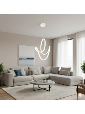 Yurdugül Badem Model Beyaz Kasa Anahtarlı Ayarlanabilir 3 Renk LED Avize