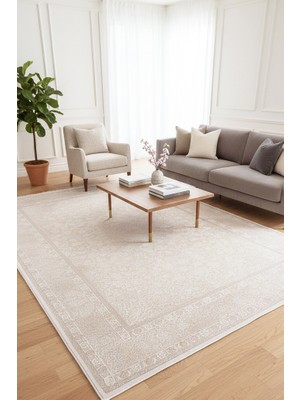 Rosa Salon Halısı Oturma Odası Halısı 4m² ve 6m² Klasik Desenli Yumuşak Modern Dokuma Halı