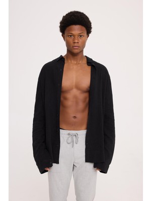 The Crow Coolness Siyah Basıc Gömlek