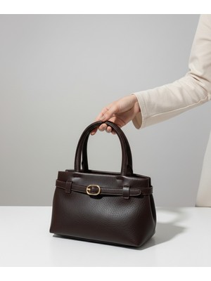 BSR Luisant Kadın Deri Görünümlü Küçük Boy Toka Detaylı El ve Omuz Çantası