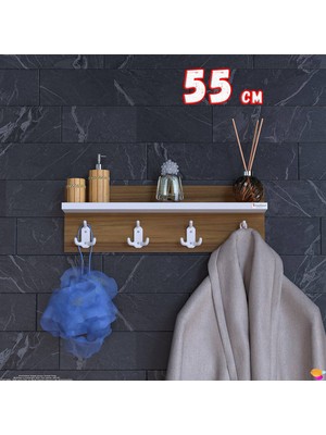 Modilayn Kedi Serisi 3’lü Banyo Askısı Seti | 46,4X18 cm 12 Kancalı Raflı Düzenleyici Yer Tasarrufu