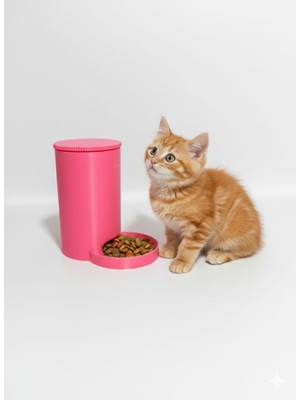 Kaan3D Hazneli Otomatik Mama Kabı-Kedi ve Küçük Köpek Mama Kabı-Kedi Ürünleri-Kuru Mama Kabı-Hazneli