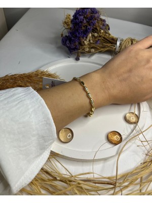 Velora Accessories Xuping Model Zirkon Taşlı 14K Altın Kaplama Damla Bileklik