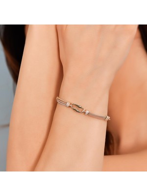 Goldium 14 Ayar Altın Zincir Desen Bileklik