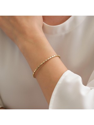 Goldium Gösterişli 14 Ayar Altın Fantezi Bileklik