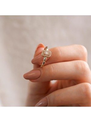 Goldium 14 Ayar Altın Baget Yüzük