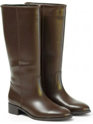 Emienza Vento Vegan Deri Binici Küt Burun Bayan Çizme