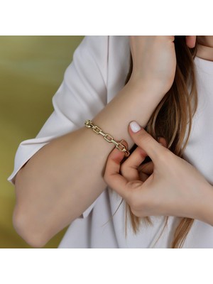 Goldium 14 Ayar Altın Zincir Bileklik