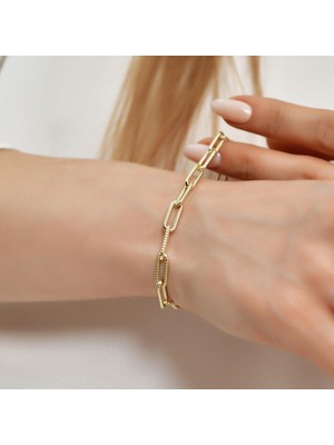 Goldium 14 Ayar Altın Zincir Bileklik