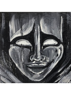 Orijinal El Yapımı Akrilik Tablo – “tiyatro Maskesi Gülen Ağlayan Yüz” | Küçük Resim Çalışması