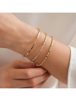 Goldium 14 Ayar Altın Kadın Bileklik Seti