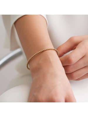 Goldium Zarif Toplu Model Altın Bileklik 14 Ayar