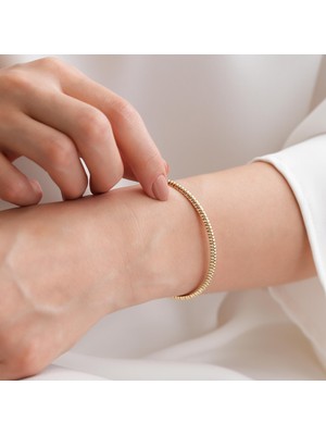 Goldium 14 Ayar Suyolu Altın Bileklik